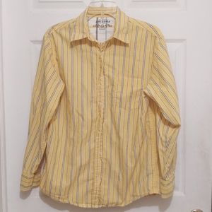 5/$20 Arizona Jean Co long sleeve yellow striped button down shirt Boys XL
